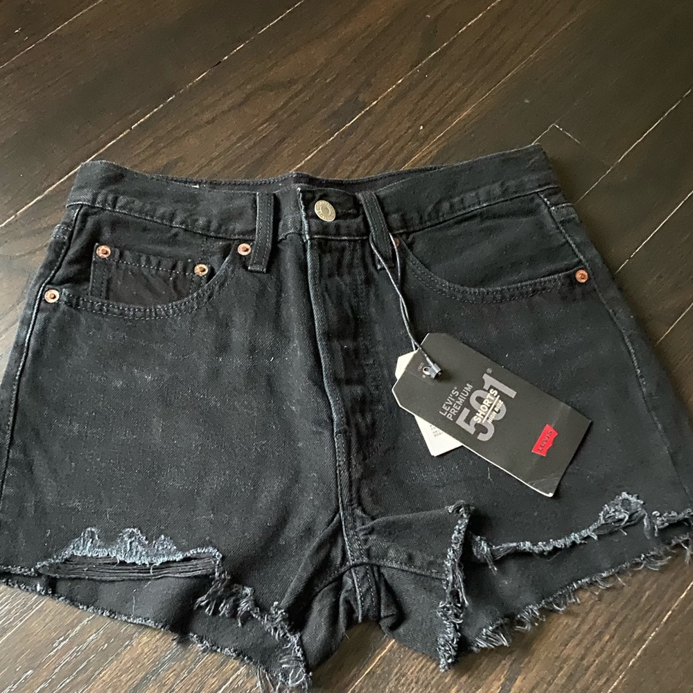 Black Levi Jean Shorts